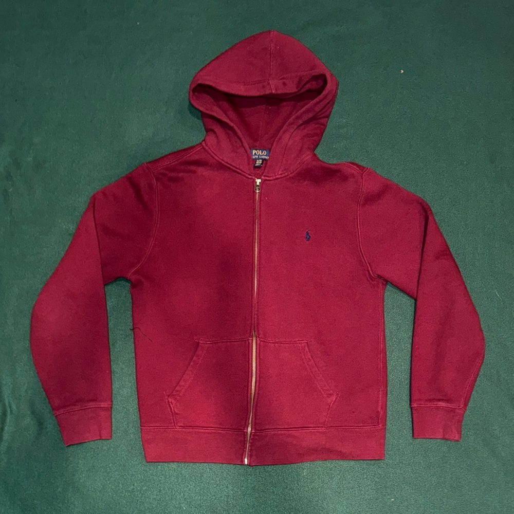 Burgundy Polo Ralph lauren Zip Up Hoodie